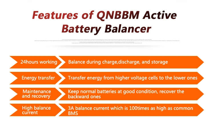 Qnbbm OEM ODM Lithium NiMH LiFePO4 Cell Capacitor Active Lithium Battery Charger Equalizer Balance Battery Balancer