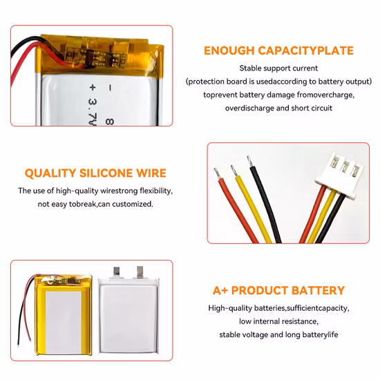 Fábrica 13300 3,7 V 400mAh 10c Alta Taxa de Descarga Pequena Bateria de Polímero de Lítio Recarregável